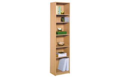 HOME Maine Half Width Tall Extra Deep Bookcase-Beech Effect